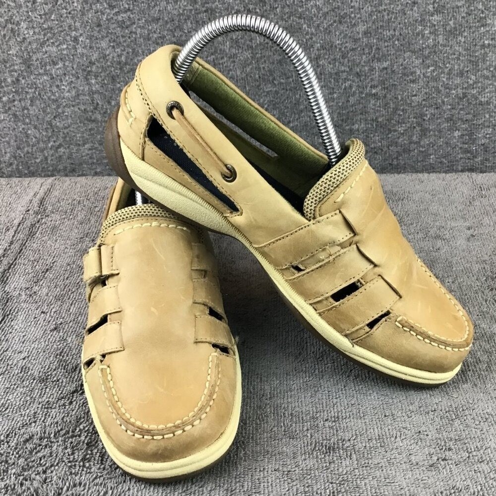 Sperry Topsider Beige Casual Boat Shoes Sz 8M Rare‎